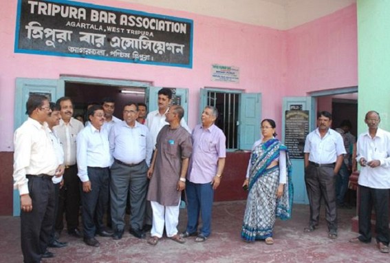 Bar Council of Tripura remains abstain from work to show solidarity against the brutal killing of lawyer Bar Council of Tripura remains abstain from work to show solidarity against the brutal killing of lawyer